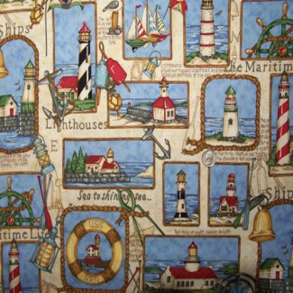 lighthouse squares fabric